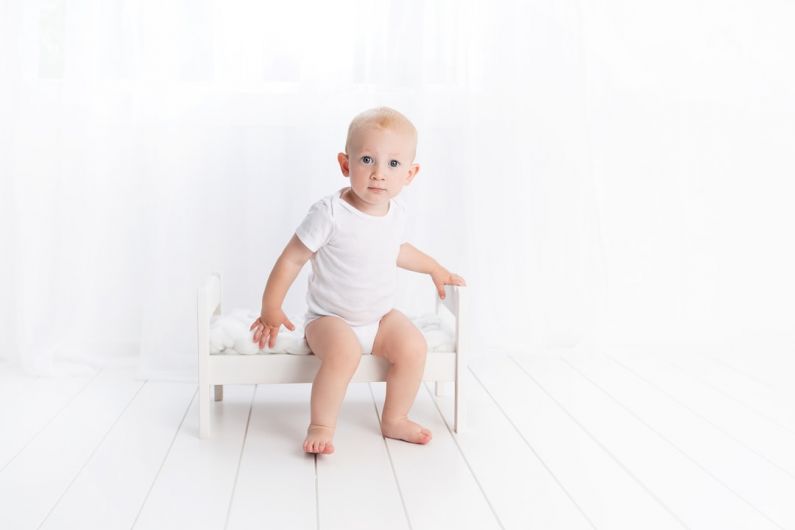 Potty Training - baby's white crew-neck t-shirt