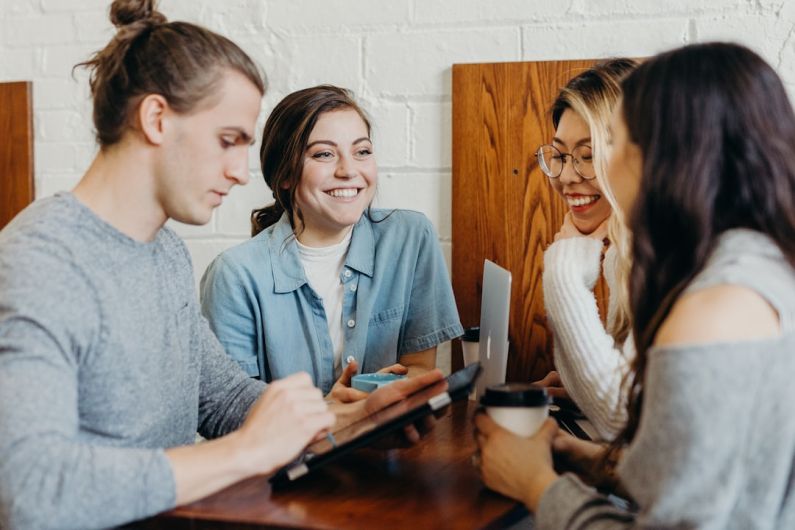 Students - A group of friends at a coffee shop