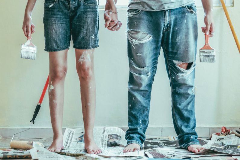 DIY - 2 person wearing blue denim jeans