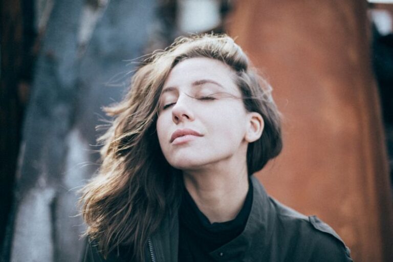 Breathing - closeup photo of woman wearing black top