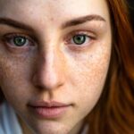 Acne - woman in white crew neck shirt